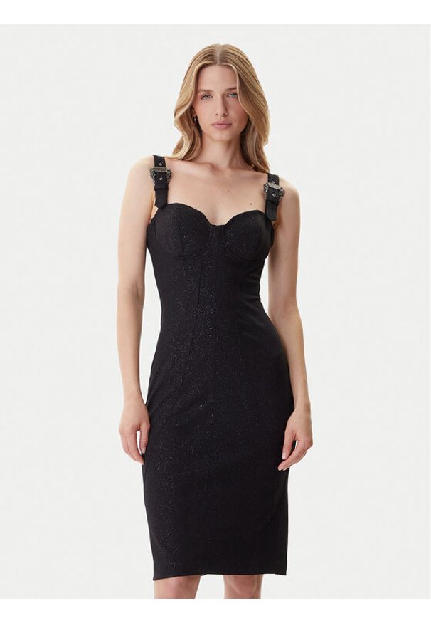 Versace Jeans Couture Sukienka koktajlowa 79HAO954 J0240 Czarny Slim Fit. Kolor: czarny. Materiał: syntetyk. Styl: wizytowy