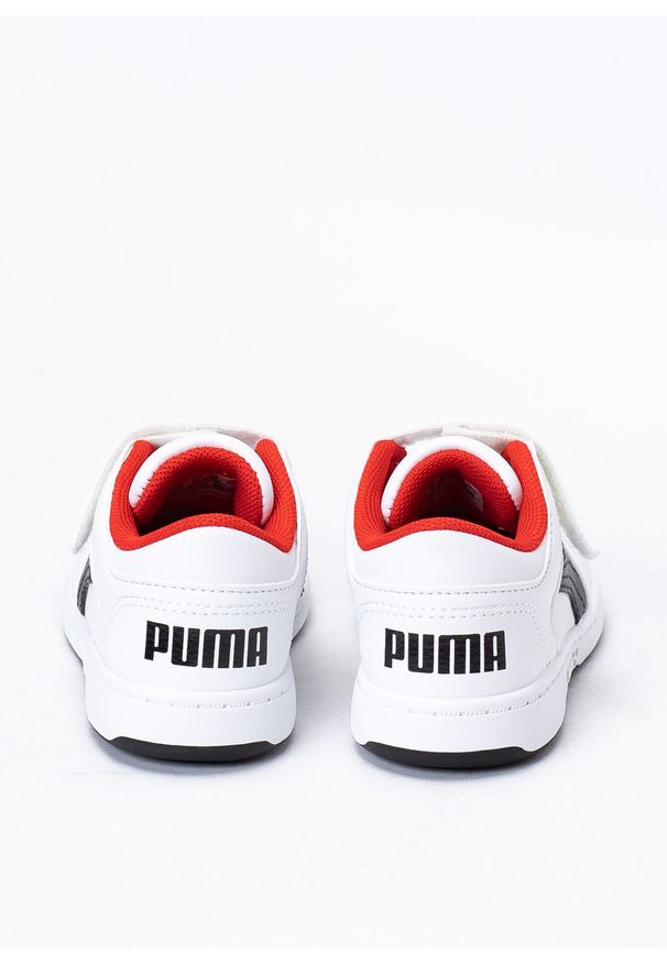Buty sportowe Puma REBOUND LAYUP LO SL V INF (370493-01). Okazja: na co dzień. Zapięcie: rzepy. Kolor: biały. Materiał: skóra ekologiczna, guma