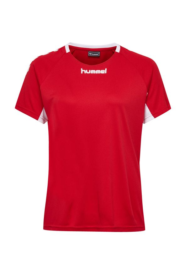 Koszulka sportowa z krótkim rękawem damska Hummel Core Team Jersey Woman S/S. Kolor: czerwony. Materiał: jersey. Długość rękawa: krótki rękaw. Długość: krótkie