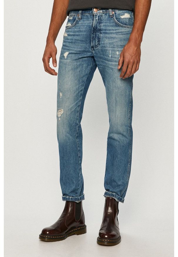 Wrangler - Jeansy Greensboro. Kolor: niebieski