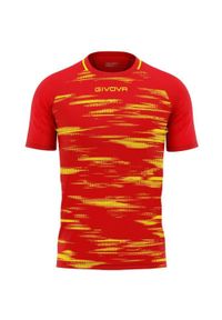 Givova Pixel T-shirt Sportowy Czerwono-Żółty 3XS - Lekki i Oddychający. Kolor: czerwony, żółty, wielokolorowy. Materiał: poliester. Sport: piłka nożna