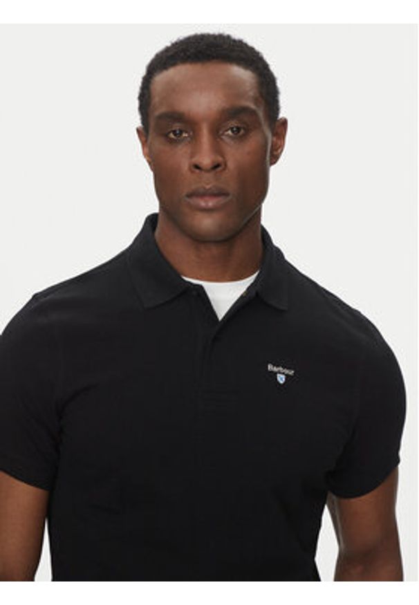 Barbour Polo Original Sports MML0358BK31 Czarny Tailored Fit. Typ kołnierza: polo. Kolor: czarny. Materiał: bawełna