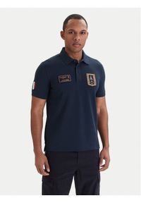 Aeronautica Militare Polo 261PO1927UP00191 Granatowy Regular Fit. Typ kołnierza: polo. Kolor: niebieski. Materiał: bawełna #1