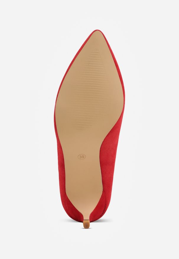 Renee - Czerwone Czółenka na Szpilce w Klasycznym Stylu Savora. Okazja: na spotkanie biznesowe. Nosek buta: szpiczasty. Kolor: czerwony. Obcas: na szpilce. Styl: klasyczny. Wysokość obcasa: średni