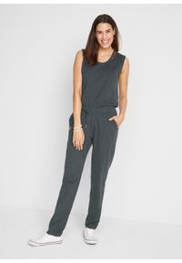 bonprix - Kombinezon z dżerseju, z mieszanki bawełny. Kolor: szary. Materiał: jersey, bawełna #1