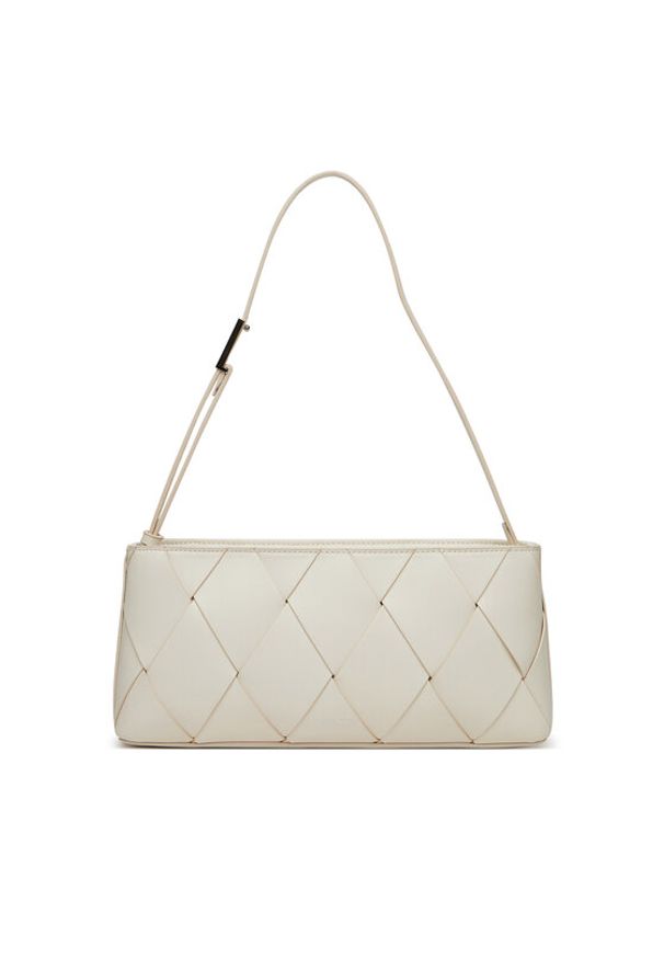 Calvin Klein Torebka Ck Woven Elongated Shoulder Bag K60K612992 Biały. Kolor: biały. Materiał: skórzane