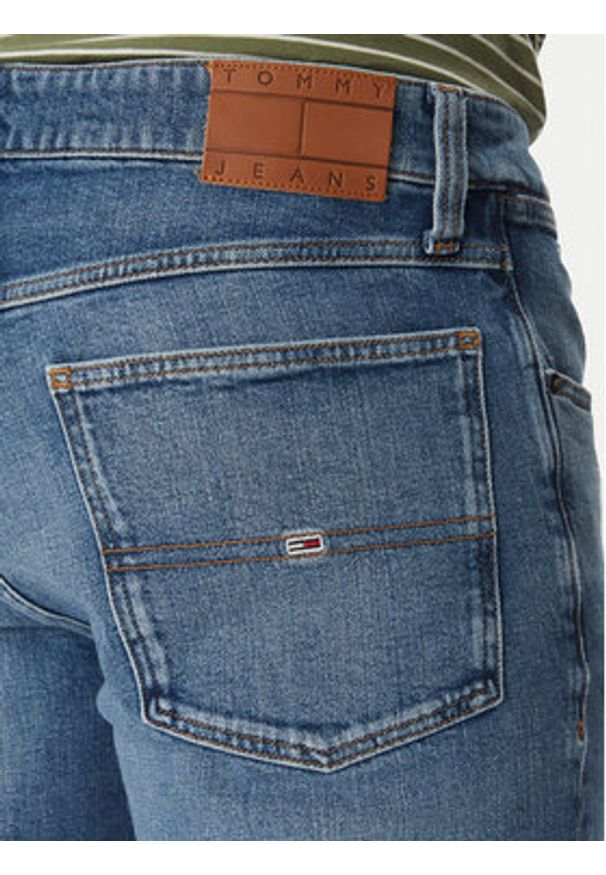 Tommy Jeans Szorty jeansowe Ronnie DM0DM20961 Niebieski Slim Fit. Kolor: niebieski. Materiał: bawełna