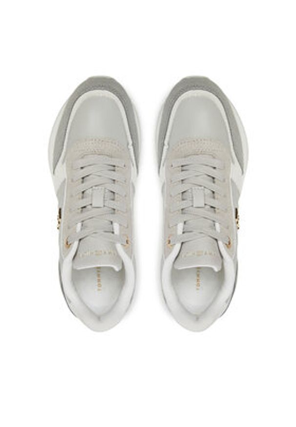 TOMMY HILFIGER - Tommy Hilfiger Sneakersy Th Fashion Runner FW0FW08475 Szary. Kolor: szary. Materiał: skóra