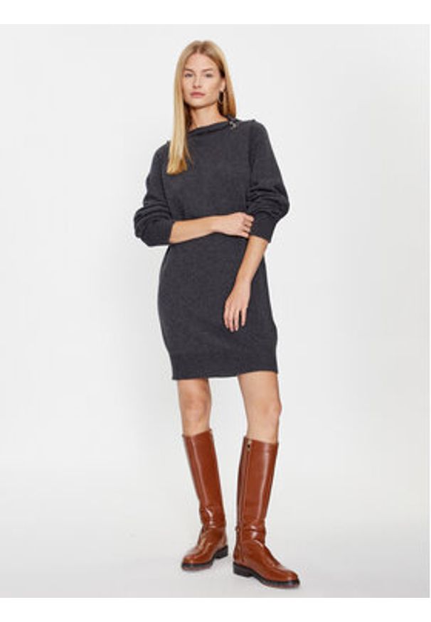Liu Jo Sweter CF3049 MA62E Szary Regular Fit. Kolor: szary. Materiał: wełna