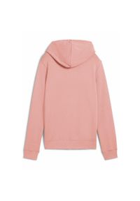 Puma - Damska bluza z kapturem z logo No.1 ESS PUMA Pink Fruit. Typ kołnierza: kaptur. Kolor: biały, wielokolorowy, różowy