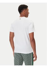 Lacoste T-Shirt TH5634 Biały Regular Fit. Kolor: biały. Materiał: bawełna