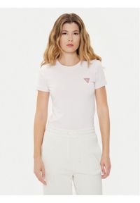 Guess T-Shirt W2YI44 J1314 Różowy Slim Fit. Kolor: różowy. Materiał: bawełna