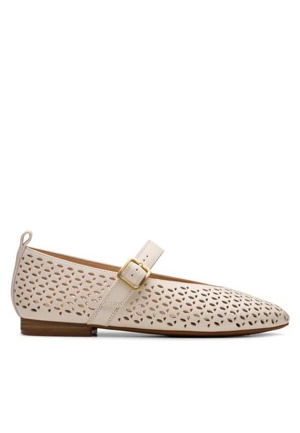 Clarks Półbuty Fawna Jane 26181230 Écru. Materiał: skóra