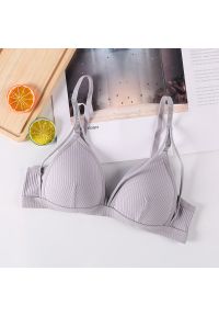 Intica - Biustonosz bez fiszbin miękki na co dzień Najiba. Kolor: szary. Materiał: materiał, skóra