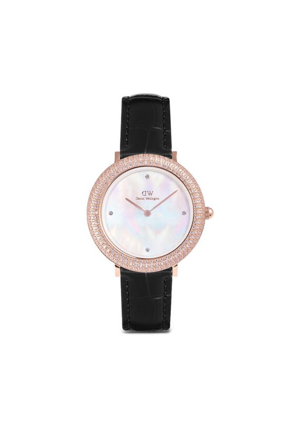 Daniel Wellington Zegarek Crystalline Bezel 32 DW00100827 Różowe złoto. Kolor: wielokolorowy, różowy, złoty. Materiał: skóra