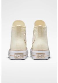 Converse trampki Chuck Taylor All Star Lift HI damskie kolor beżowy A05009C. Kolor: beżowy. Materiał: guma. Obcas: na platformie #4