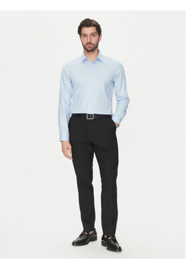 Michael Kors Koszula MK0DS01501 Błękitny Slim Fit. Kolor: niebieski. Materiał: bawełna