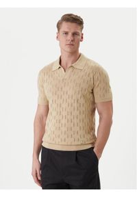 Karl Lagerfeld - KARL LAGERFELD Polo 655005 562301 Beżowy Slim Fit. Typ kołnierza: polo. Kolor: beżowy. Materiał: bawełna #1