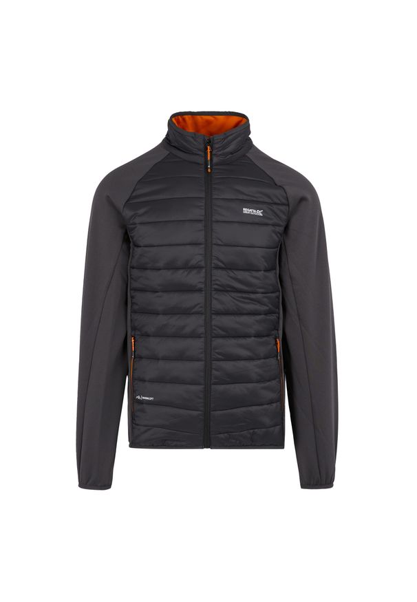 Regatta - Męska Kurtka Hybrydowa Clumber IV Full Zip. Kolor: pomarańczowy, wielokolorowy, fioletowy, szary