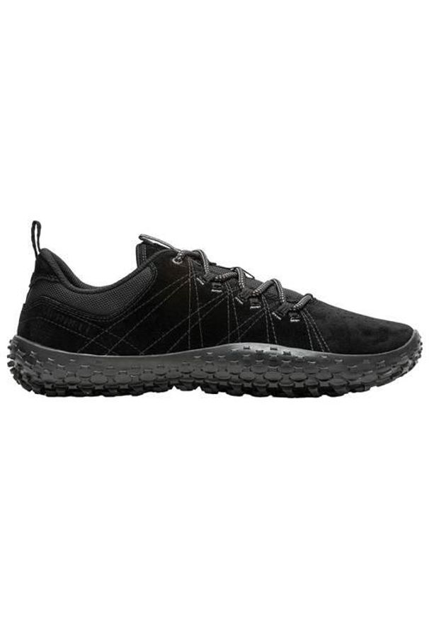 Buty do chodzenia męskie Merrell Wrapt. Zapięcie: sznurówki. Kolor: czarny. Materiał: guma, skóra, tkanina, materiał, syntetyk. Szerokość cholewki: normalna. Sport: turystyka piesza