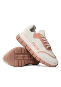Sneakersy damskie beżowe Love Moschino JA15515G0EIZK10B. Kolor: beżowy. Wzór: kolorowy