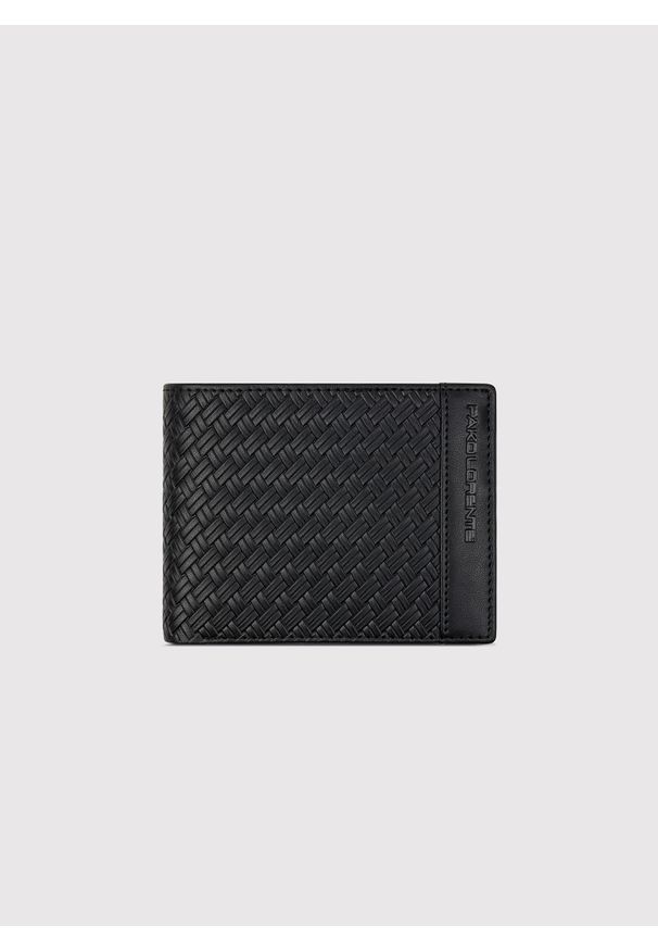 Pako Lorente - PAKO LORENTE - Pleciony portfel męski w kolorze czarnym. Kolor: czarny. Materiał: skóra