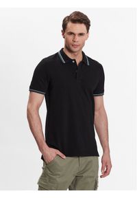 Geox Polo Piquet M3510A-T2649 F9000 Czarny Regular Fit. Typ kołnierza: polo. Kolor: czarny. Materiał: bawełna