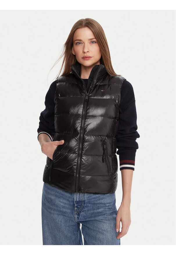 Tommy Jeans Bezrękawnik DW0DW21622 Czarny Slim Fit. Kolor: czarny. Materiał: syntetyk. Długość rękawa: bez rękawów