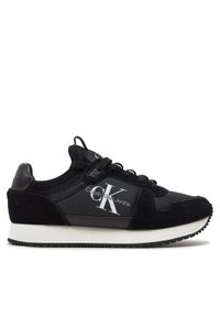 Calvin Klein Jeans Sneakersy Runner Sock Laceup Ny-Lth W YW0YW00840 Czarny. Kolor: czarny. Materiał: skóra, zamsz