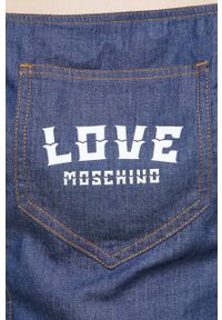 Love Moschino bluza kolor granatowy. Kolor: niebieski. Materiał: tkanina. Długość rękawa: na ramiączkach. Długość: krótkie #5