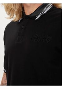 Versace Jeans Couture Polo 76GAGT09 Czarny Regular Fit. Typ kołnierza: polo. Kolor: czarny. Materiał: bawełna #4