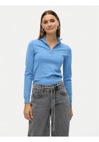Vero Moda Sweter Happiness 10317993 Niebieski Slim Fit. Kolor: niebieski. Materiał: wiskoza, syntetyk #1