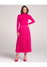 LA MANIA - Plisowana spódnica Lang w kolorze różowym. Kolor: różowy, wielokolorowy, fioletowy. Materiał: materiał #3