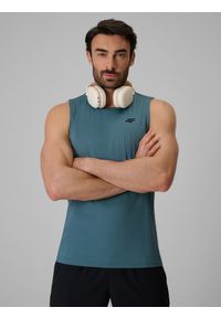 4f - 4F Koszulka treningowa regular szybkoschnąca męska - turkusowa L. Kolor: turkusowy. Materiał: materiał, włókno. Sport: fitness #1