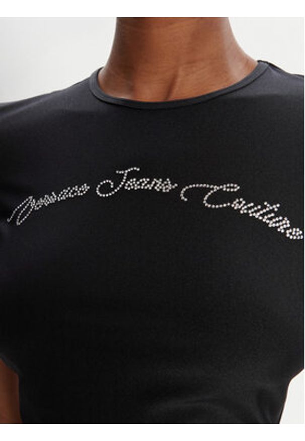 Versace Jeans Couture T-Shirt 79HAH6A2 N0008 Czarny Slim Fit. Kolor: czarny. Materiał: syntetyk