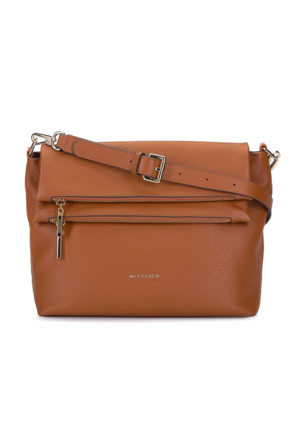 Wittchen - Torebka crossbody z zakładanymi kieszeniami. Wzór: haft, aplikacja. Dodatki: z haftem. Materiał: skórzane. Styl: sportowy, klasyczny, elegancki, casual. Rodzaj torebki: przez ramię