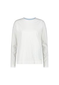 Koszulka turystyczna damska CMP Fleece Pullover. Kolor: niebieski, wielokolorowy, biały. Materiał: poliester, bawełna, elastan. Długość rękawa: długi rękaw. Długość: długie #1