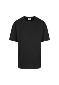 Urban Classics - T-shirt Męski Prążkowana Oversized. Kolor: czarny. Materiał: prążkowany