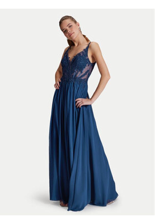 Hey Kyla Sukienka wieczorowa 5AI081HK Granatowy Slim Fit. Kolor: niebieski. Materiał: syntetyk. Styl: wizytowy