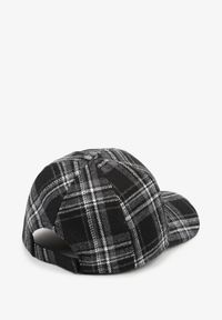 Born2be - Czarna Czapka z Daszkiem w Kratkę Venesse. Kolor: czarny. Materiał: satyna, jeans. Wzór: kratka. Styl: casual, klasyczny, sportowy #2