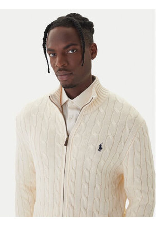 Polo Ralph Lauren Sweter 710899975005 Écru Regular Fit. Typ kołnierza: polo. Materiał: bawełna