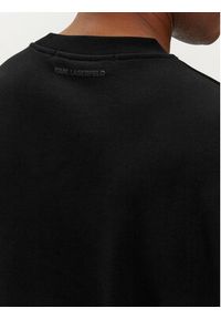 Karl Lagerfeld - KARL LAGERFELD Bluza 705430 542941 Czarny Regular Fit. Typ kołnierza: dekolt w karo. Kolor: czarny. Materiał: bawełna
