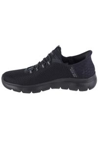 skechers - Buty sportowe Sneakersy męskie, Skechers Summits - High Range Slip-Ins. Kolor: czarny. Materiał: guma, syntetyk, tkanina, materiał. Sport: turystyka piesza