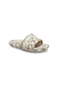 Klapki unisex Crocs Classic Marbled Slide. Zapięcie: bez zapięcia. Kolor: beżowy. Materiał: syntetyk, materiał. Sport: turystyka piesza