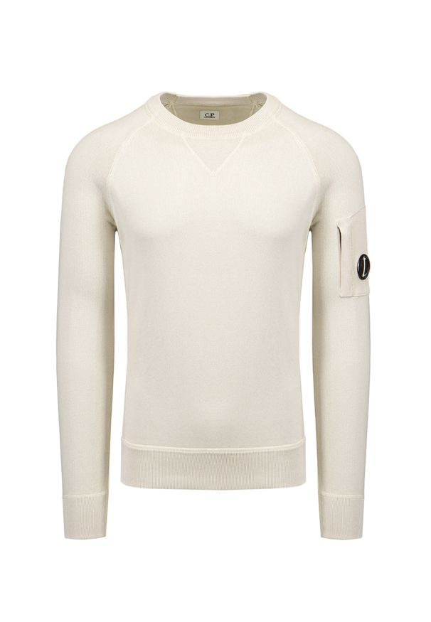 CP Company - Sweter C.P. Company KNITWEAR CREW NECK. Materiał: bawełna, prążkowany. Wzór: aplikacja