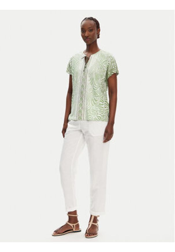 Olsen Bluzka 11105099 Zielony Regular Fit. Kolor: zielony. Materiał: bawełna