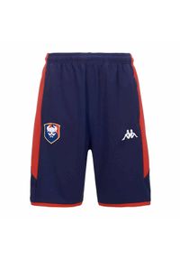 Kappa - Szorty SM Caen Alozip 7 2023/24. Kolor: niebieski, czerwony, wielokolorowy. Materiał: materiał. Sport: piłka nożna