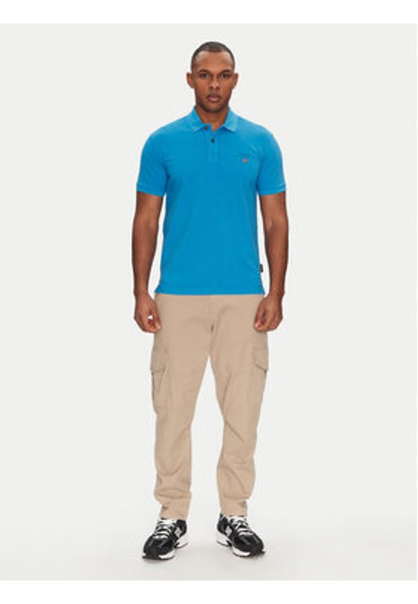 Napapijri Polo Elbas NP0A4GDL Niebieski Regular Fit. Typ kołnierza: polo. Kolor: niebieski. Materiał: bawełna