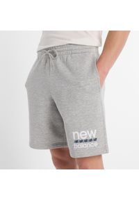 Spodenki męskie New Balance MS51940AG – szare. Kolor: szary. Materiał: materiał, bawełna, dresówka, poliester #4
