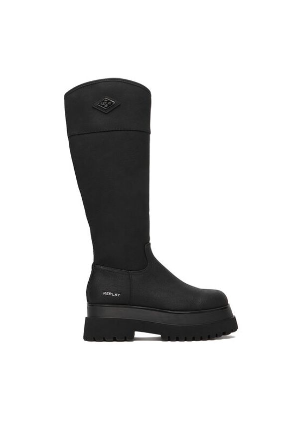 Replay - REPLAY Kozaki GWL72.000.C0025S Czarny. Kolor: czarny. Materiał: skóra